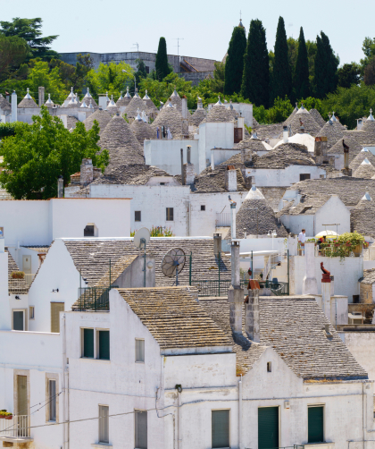 Vista del centro storico di Alberobello
